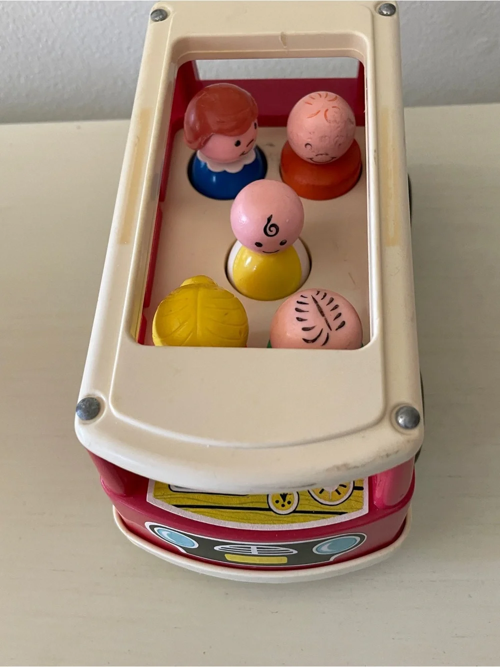 Vintage Fisher Price Play Family Mini Bus and Little People #141 1977-81 Version